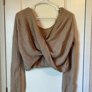 Brown cropped reversible sweater